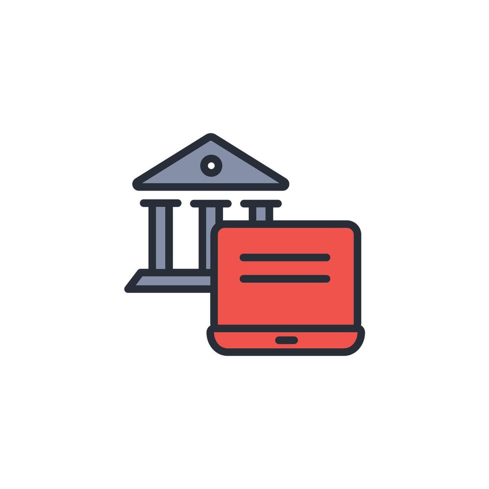 online academy icon. .Editable stroke.linear style sign for use web design,logo.Symbol illustration. vector