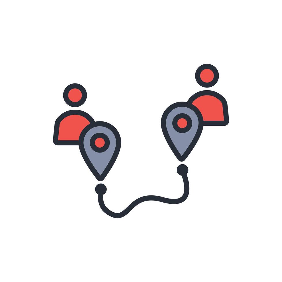 road map icon. .Editable stroke.linear style sign for use web design,logo.Symbol illustration. vector
