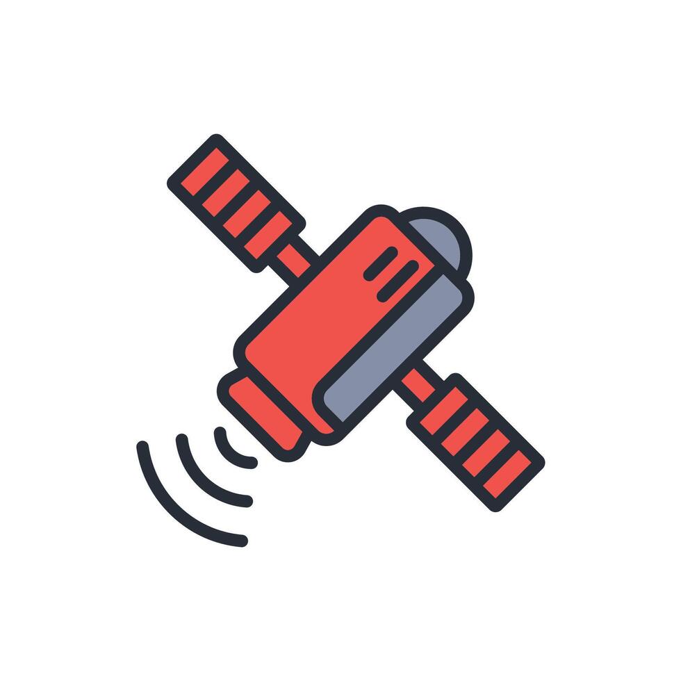 satellite icon. .Editable stroke.linear style sign for use web design,logo.Symbol illustration. vector