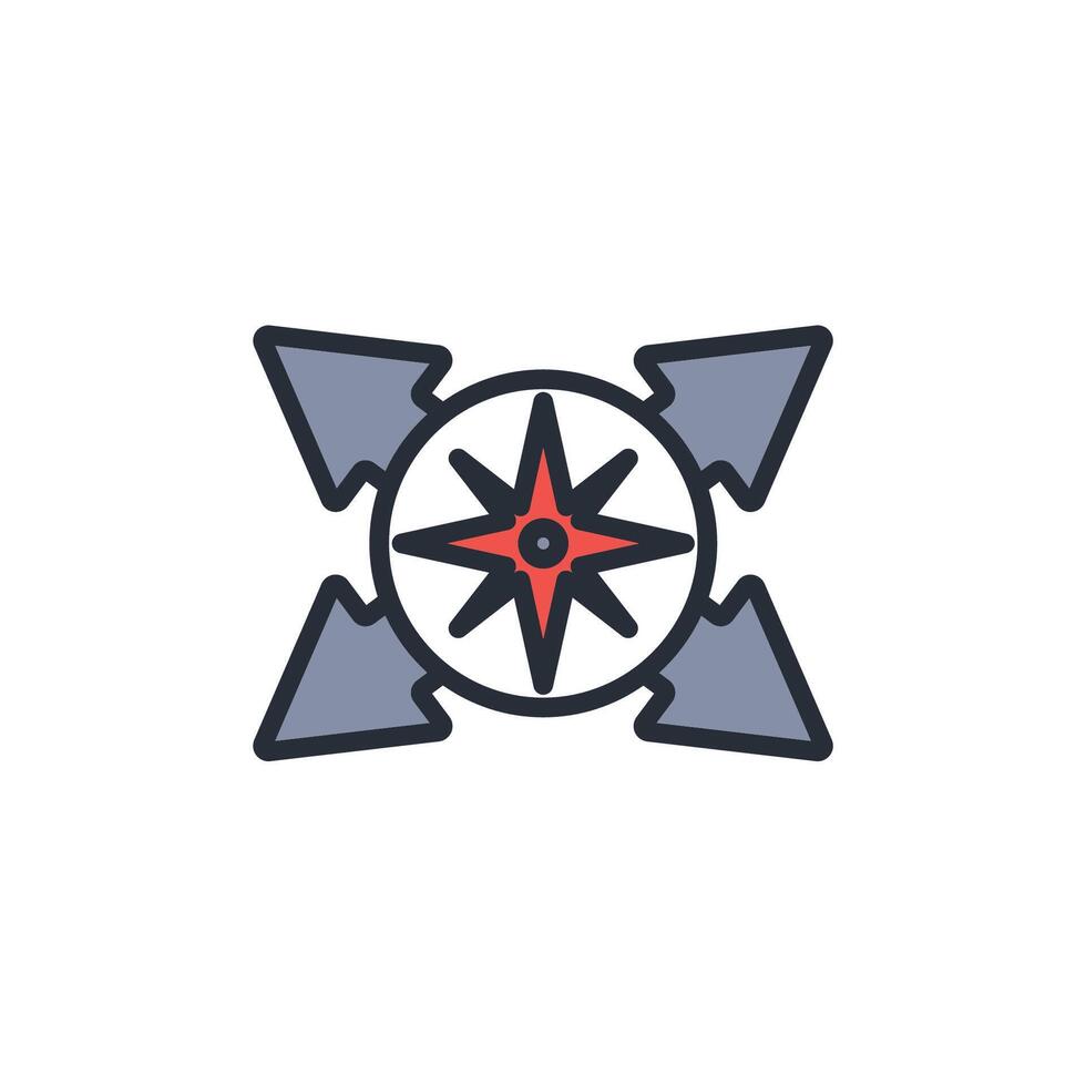 Compass icon. .Editable stroke.linear style sign for use web design,logo.Symbol illustration. vector