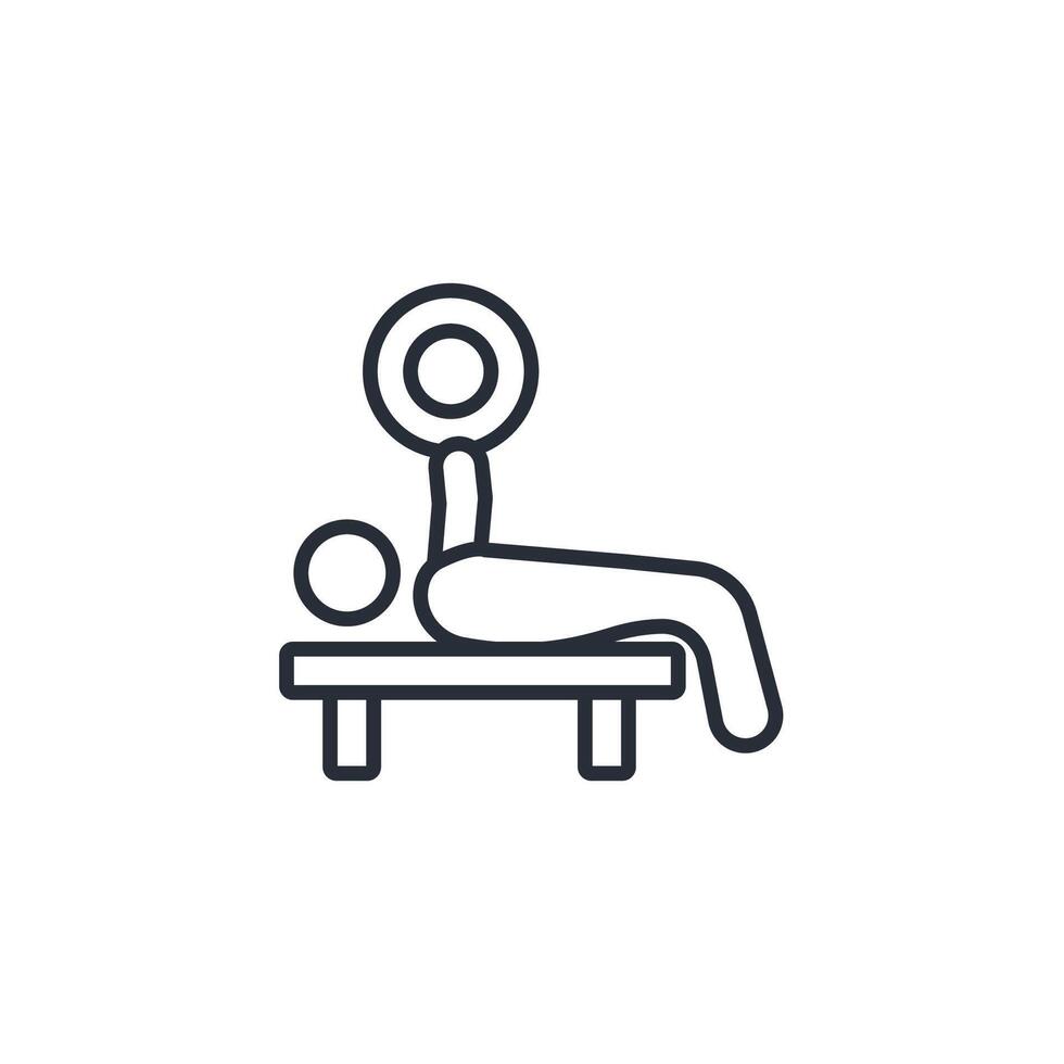 bench press icon. .Editable stroke.linear style sign for use web design,logo.Symbol illustration. vector