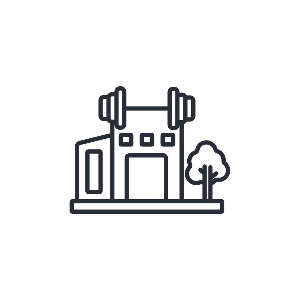 gym icon. .Editable stroke.linear style sign for use web design,logo.Symbol illustration. vector