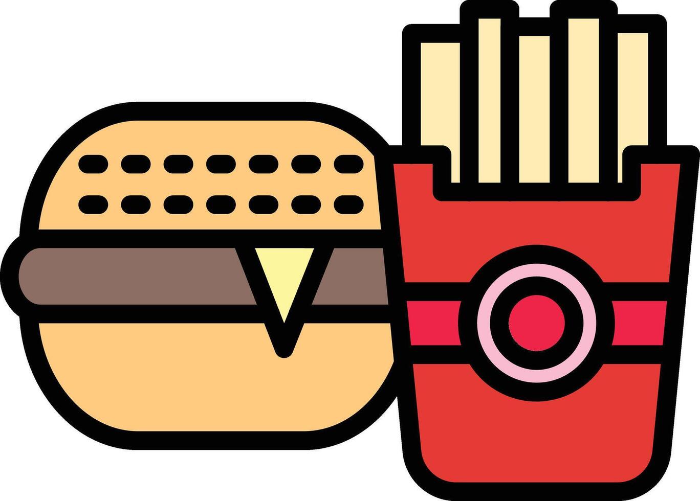 Fast Food Line Filled Icon Design vector