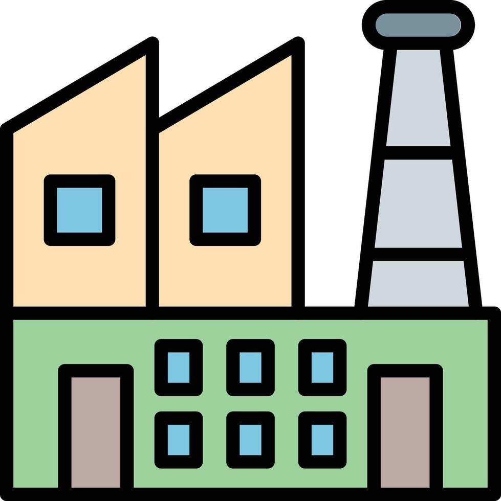 Factory Line Filled Line Filled Icon Design vector