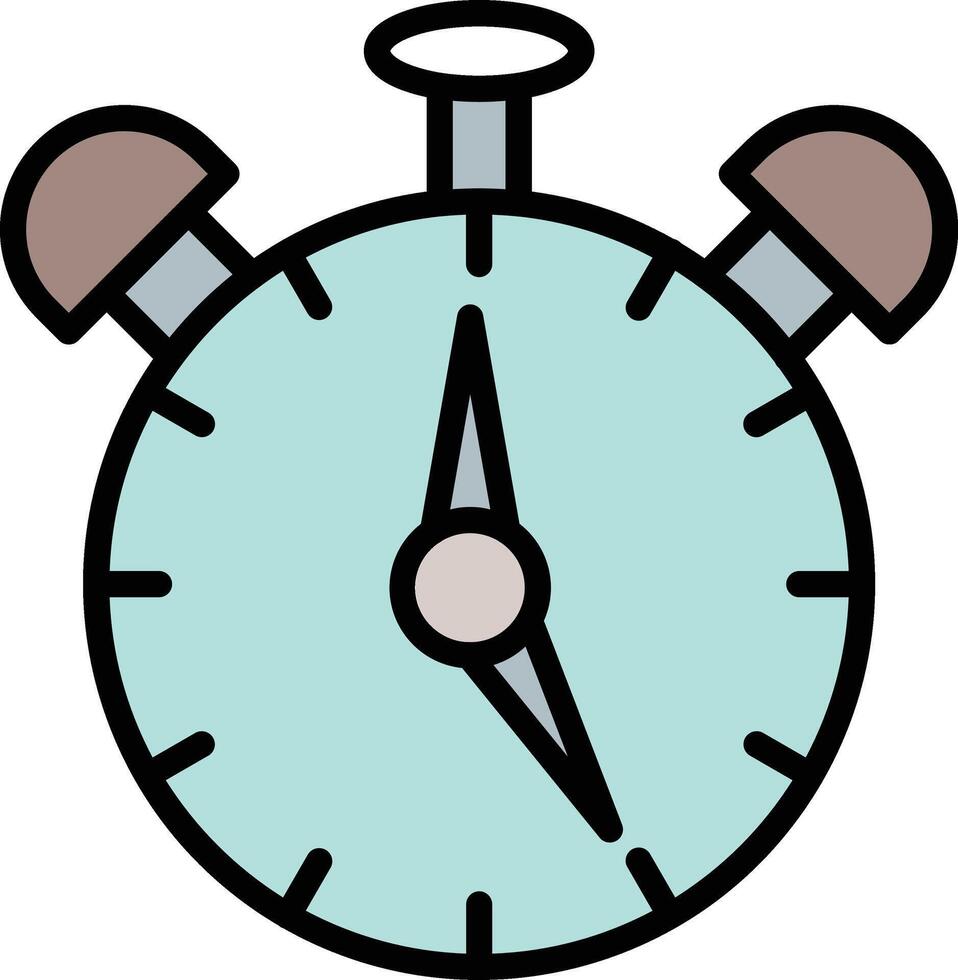 Alarm Clock Line Filled Icon Design vector