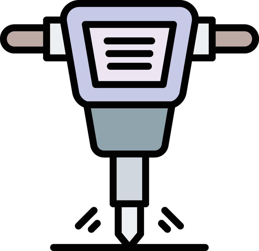 Jackhammer Line Filled Line Filled Icon Design vector