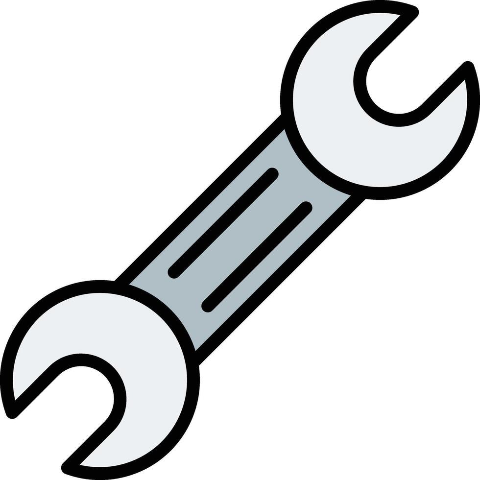 Wrench Line Filled Line Filled Icon Design vector