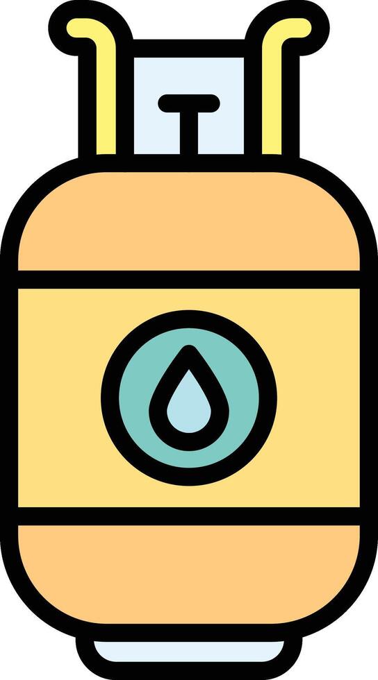 Gas Cylinder Line Filled Line Filled Icon Design vector