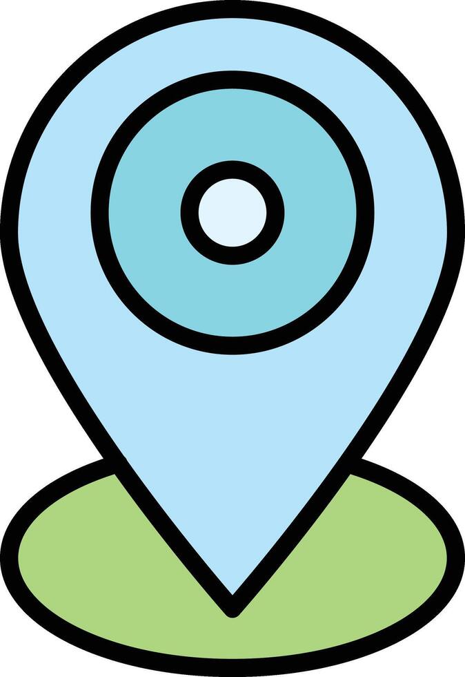 Pin Line Filled Icon Design vector