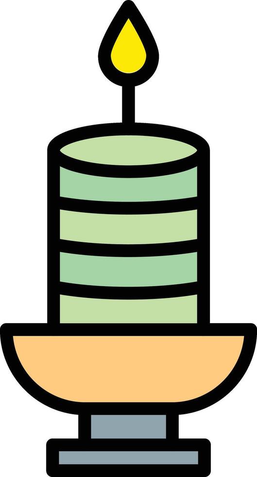 Candle Line Filled Icon Design vector
