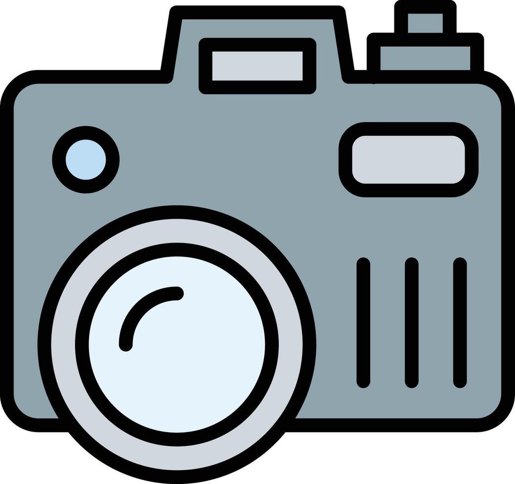 Camera Line Filled Icon Design vector