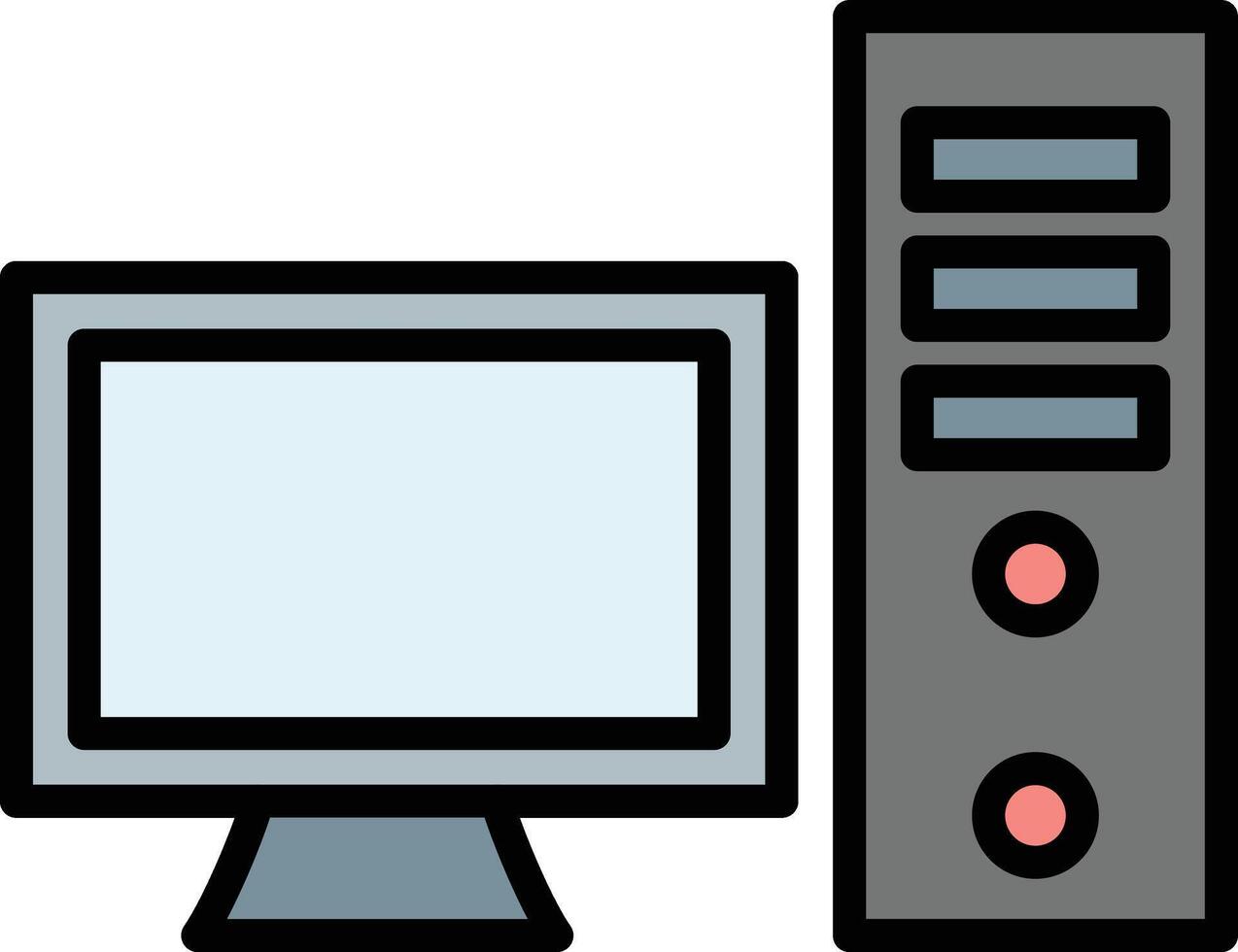 Computer Line Filled Icon Design vector