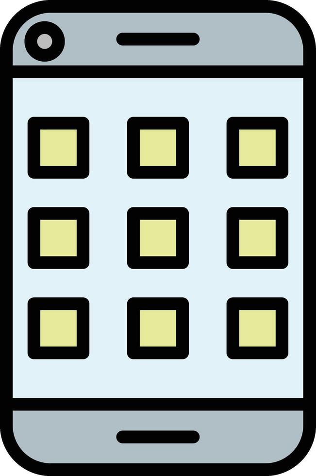 Smartphone Line Filled Icon Design vector
