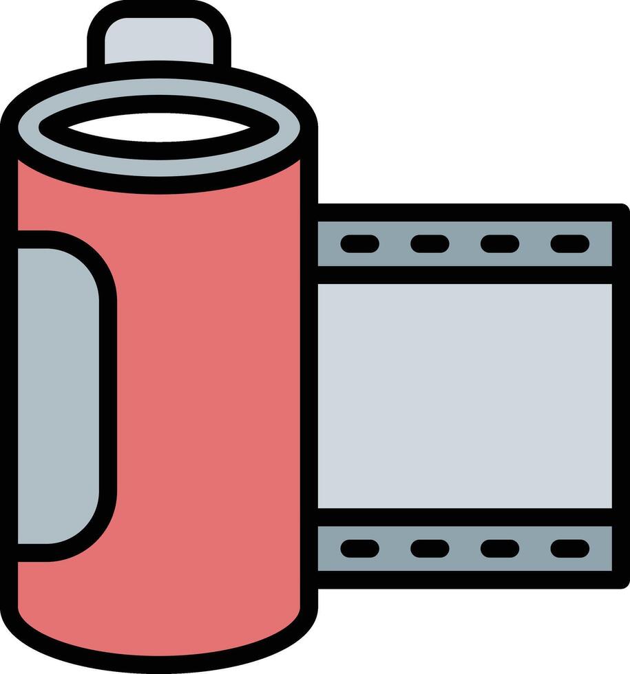 Film Roll Line Filled Icon Design vector