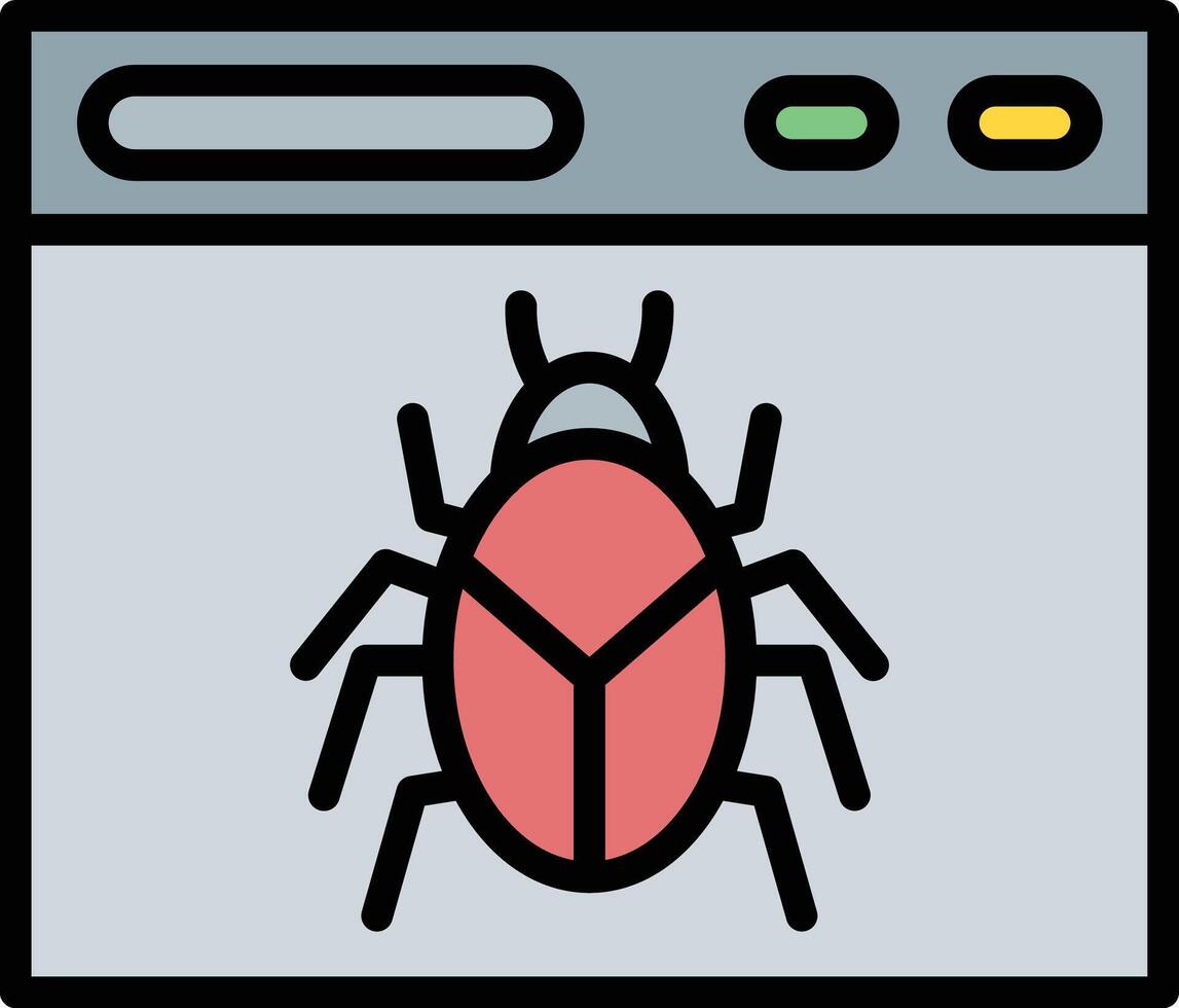 Crawler Line Filled Icon Design vector