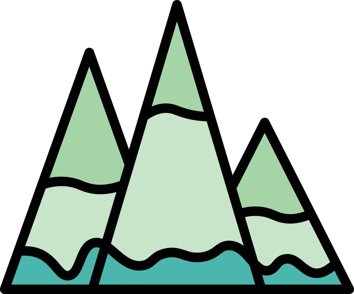 Mountain Line Filled Icon Design vector
