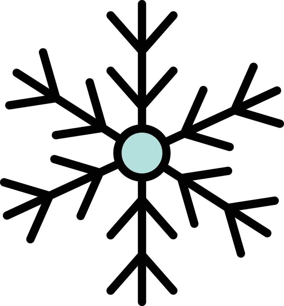 Snowflake Line Filled Icon Design vector