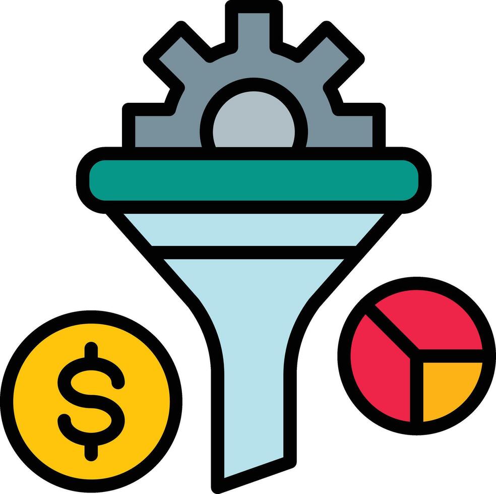 Conversion Optimization Line Filled Icon Design vector
