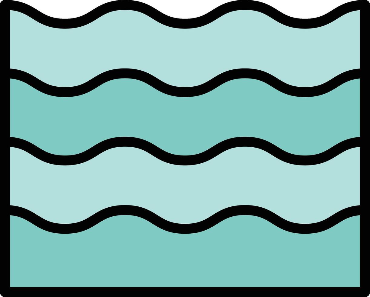 Wave Line Filled Icon Design vector