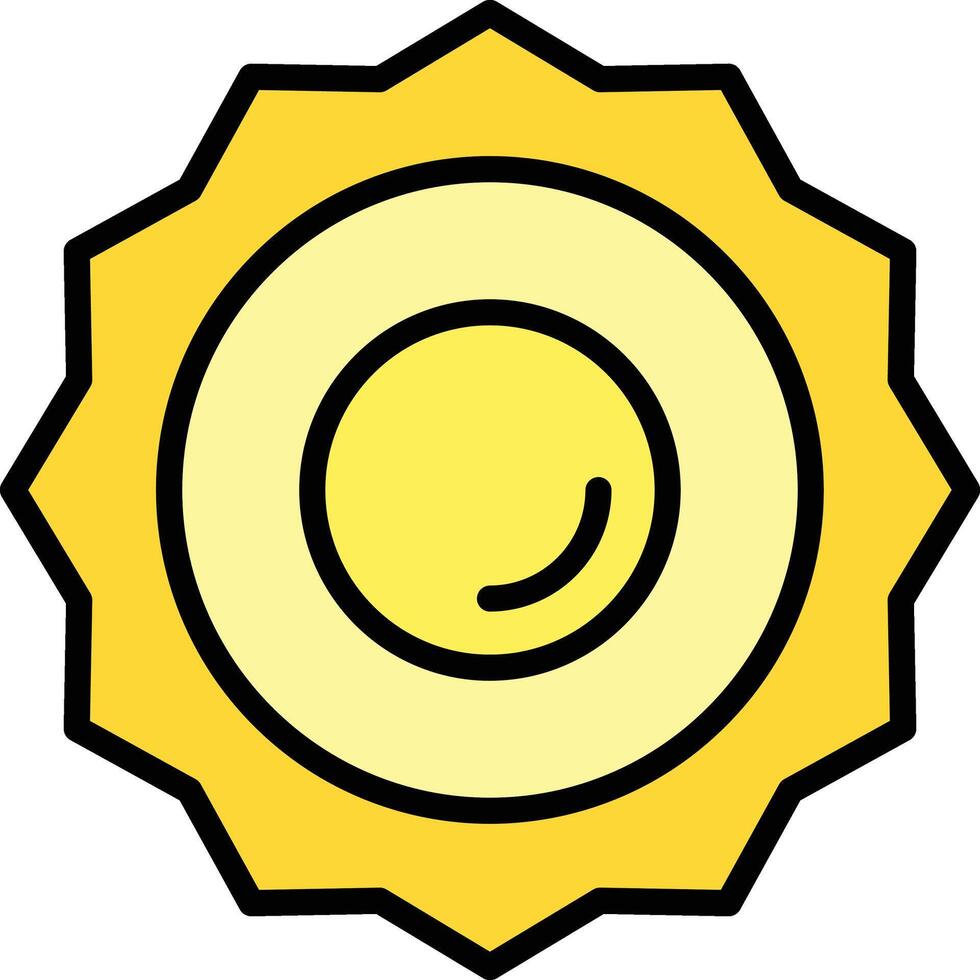 Sun Line Filled Icon Design vector