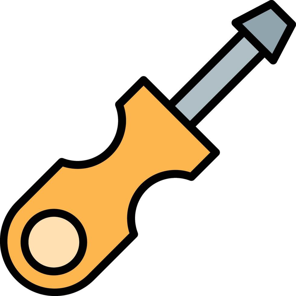 Screwdriver Line Filled Icon Design vector