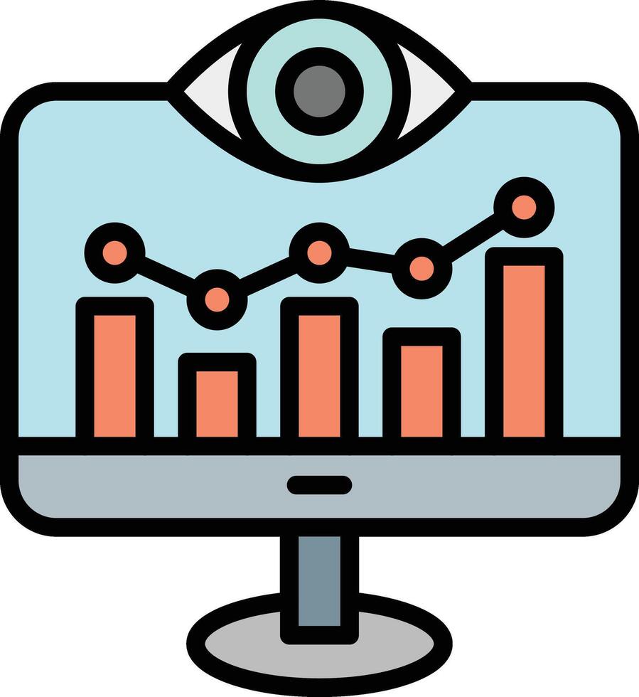 Monitoring Line Filled Icon Design vector