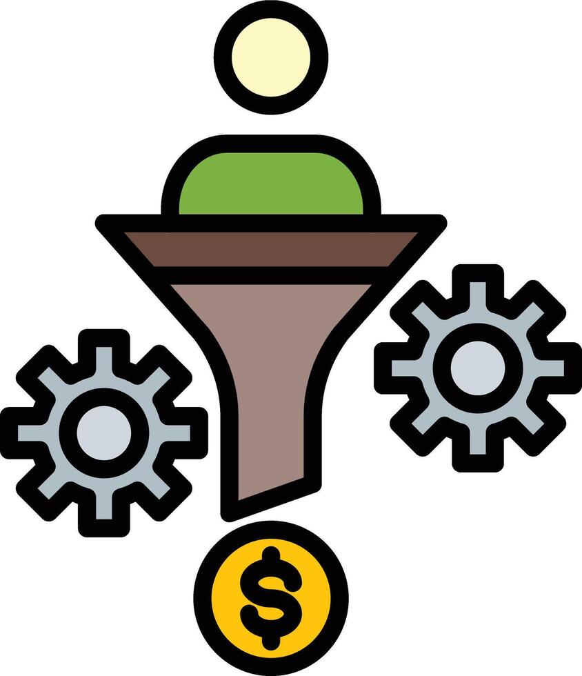 Conversion Rate Line Filled Icon Design vector