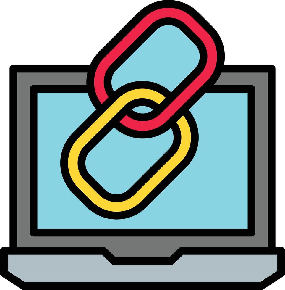 Backlink Line Filled Icon Design vector