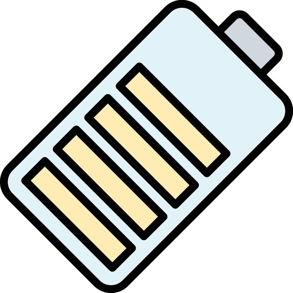 Battery Line Filled Icon Design vector