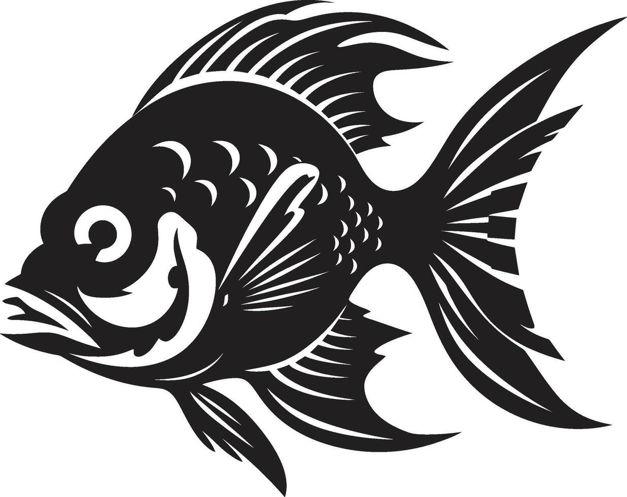 Nautical Navigators Black Fish Illustrations Inspired by Tropical Rivers Tranquil Tropics Tropical River Fish Silhouette Icons in Black vector