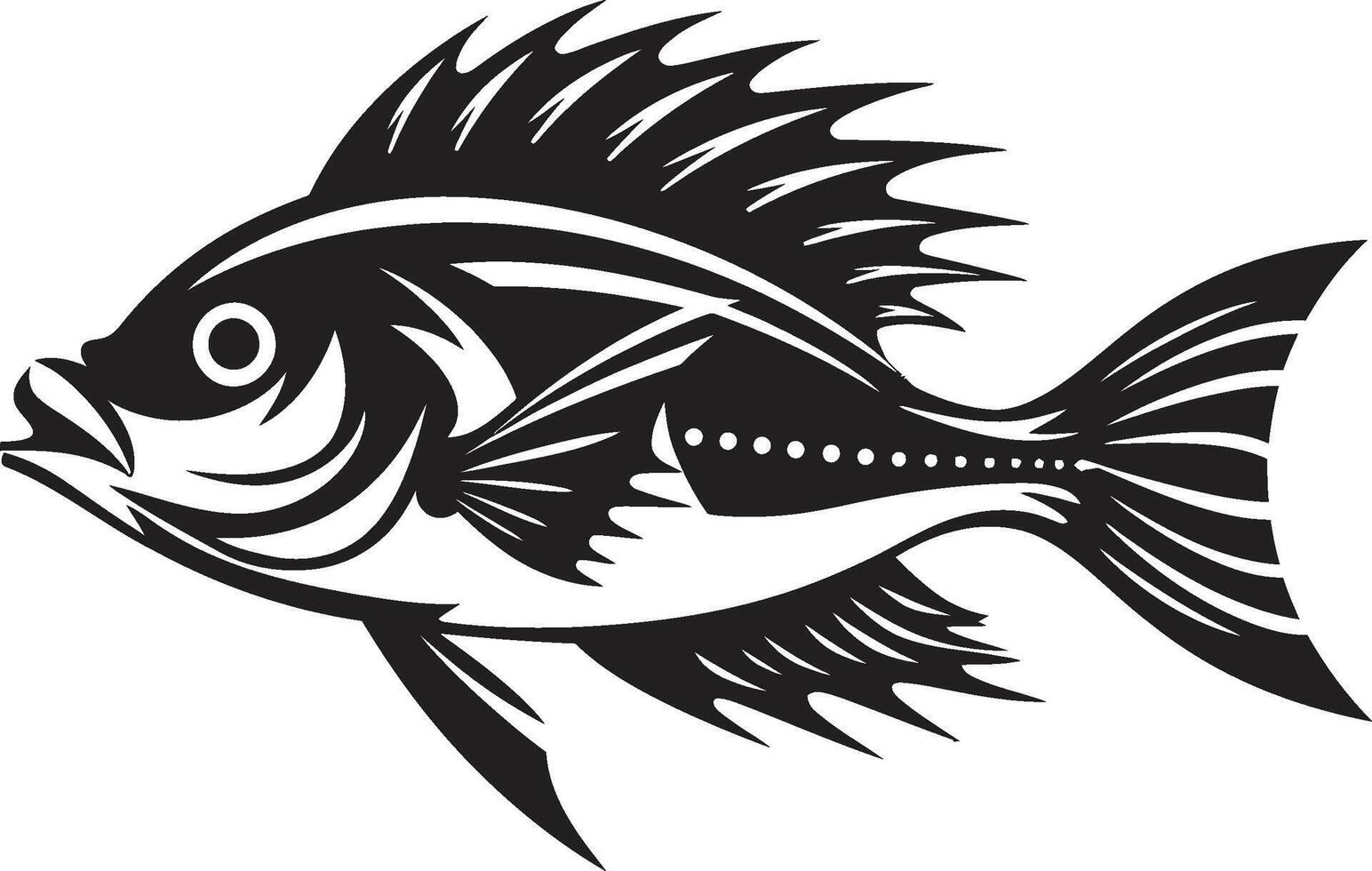 Aqua Adventures Black Fish Icons Inspired by Tropical Rivers Serene Sketches Tropical River Fish Designs with Tropical Vibes vector