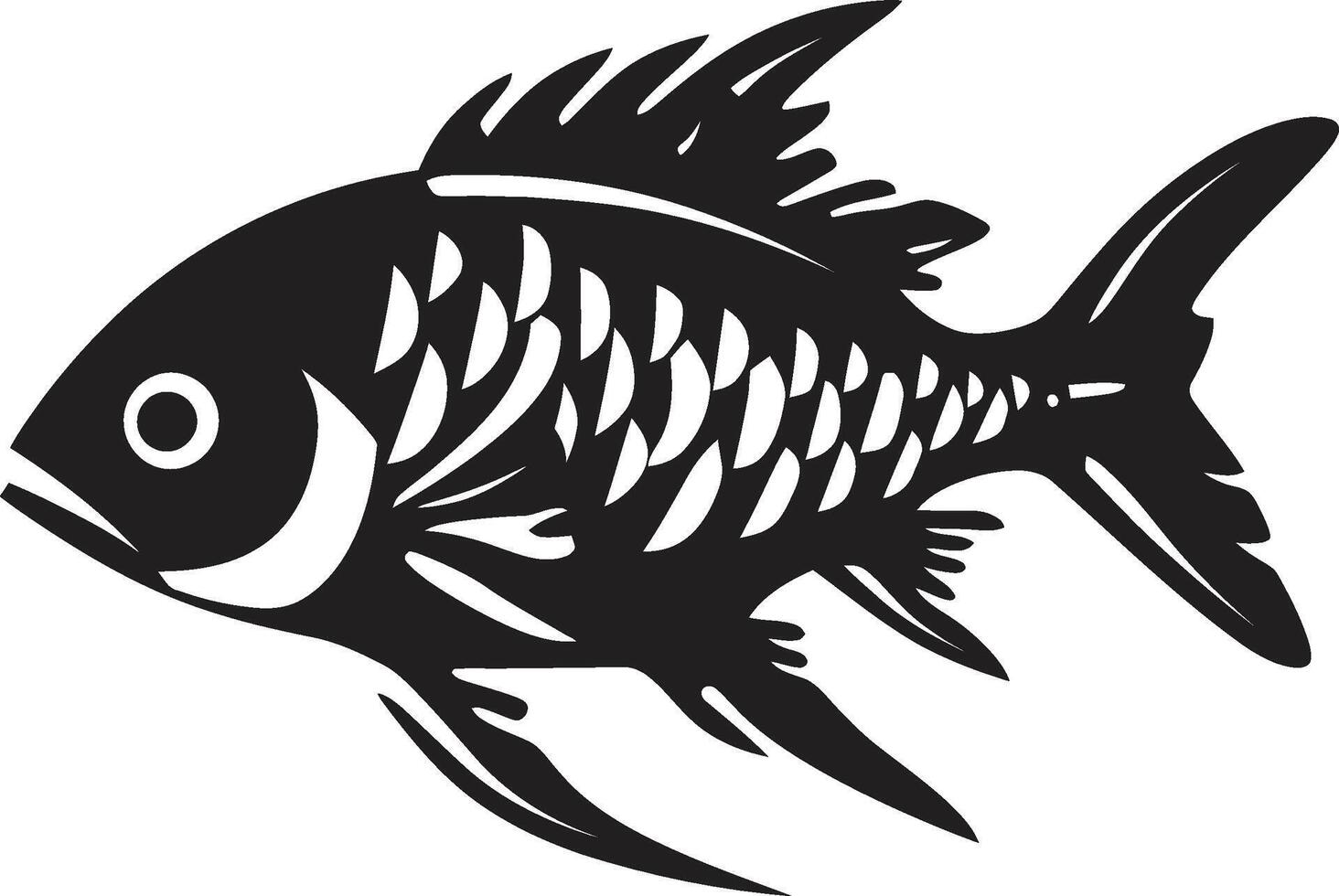 Marine Magic Black Fish Graphics Inspired by Tropical Rivers Streamside Splendor Tropical River Fish Designs in Black vector