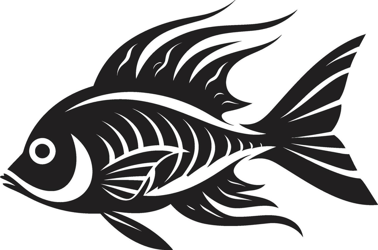 Underwater Elegance Black Fish Designs for Tropical Rivers Swimming in Style Tropical River Fish Clip Art vector