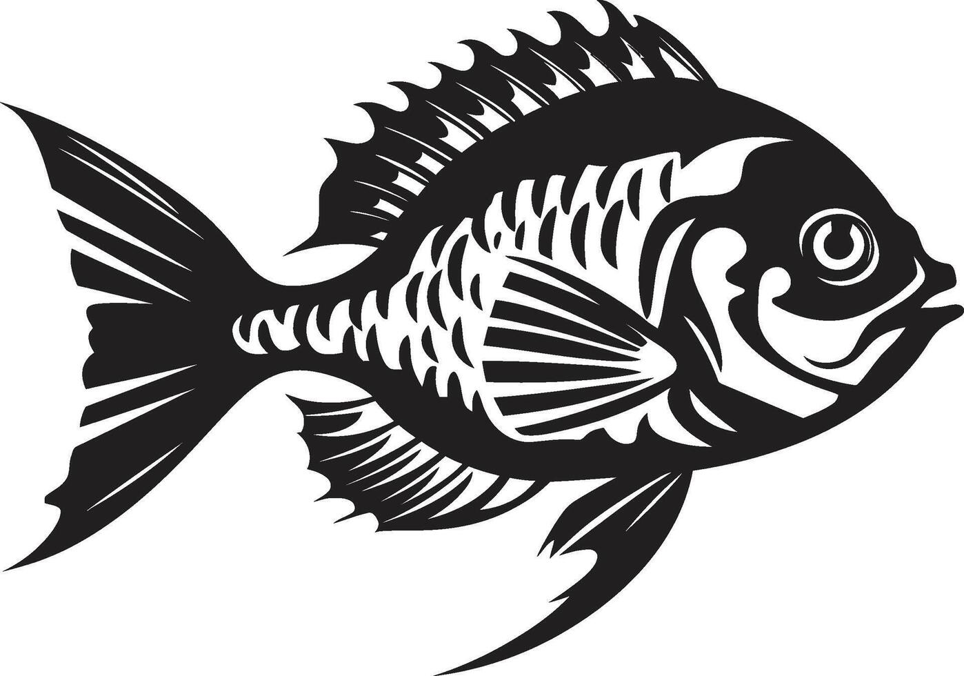 Aqua Adventures Black Fish Designs for Tropical River Explorations Serene Sketches Tropical River Fish Outline Graphics in Black vector