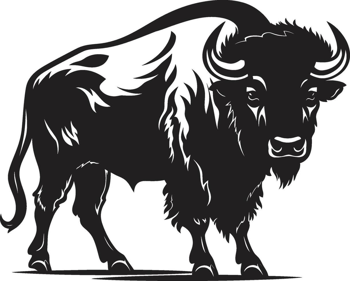 Black Bison Attract Strength and Power to Your Brand Stand Tall with the Black Bison Build a Bold Brand Image vector