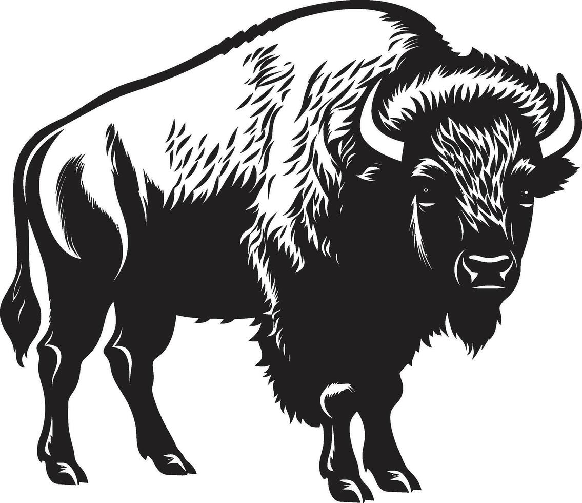 Bison Fury Unleash the Black Power Black Guardian Brand Protection with Bite vector