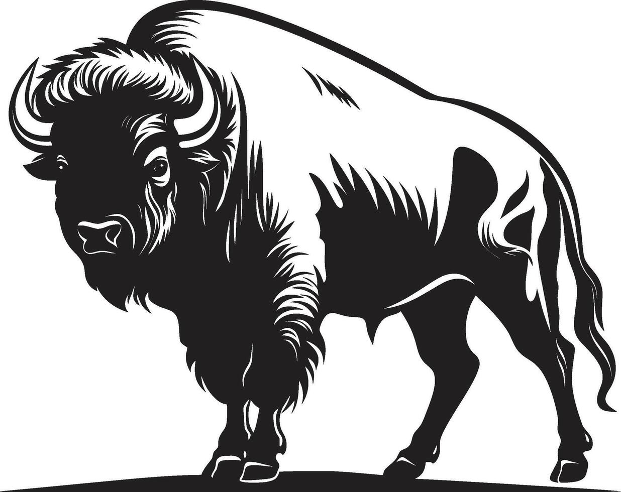 The American Bison A Black Icon Strength and Majesty Black Bison Logo vector