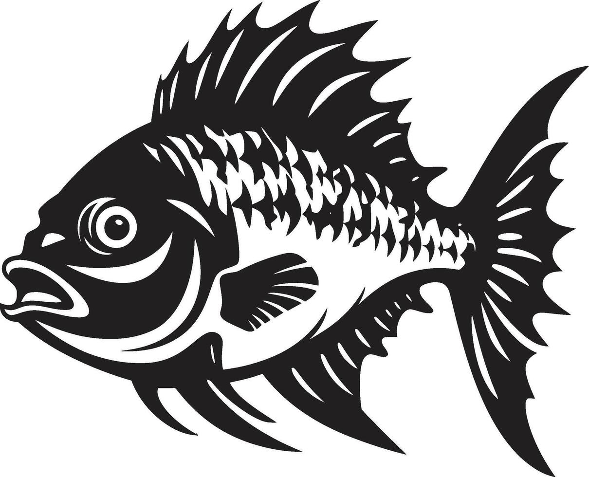 Marine Magic Black Fish Designs Capturing Tropical River Life Streamside Splendor Tropical River Fish Sketch Icons in Black vector