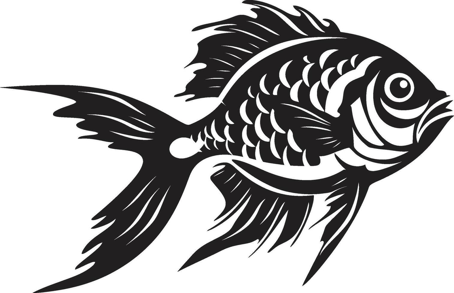 Aqua Artistry Black Fish Designs Evoking Tropical Vibes Streamside Sketches Tropical River Fish Outline Icons in Black vector