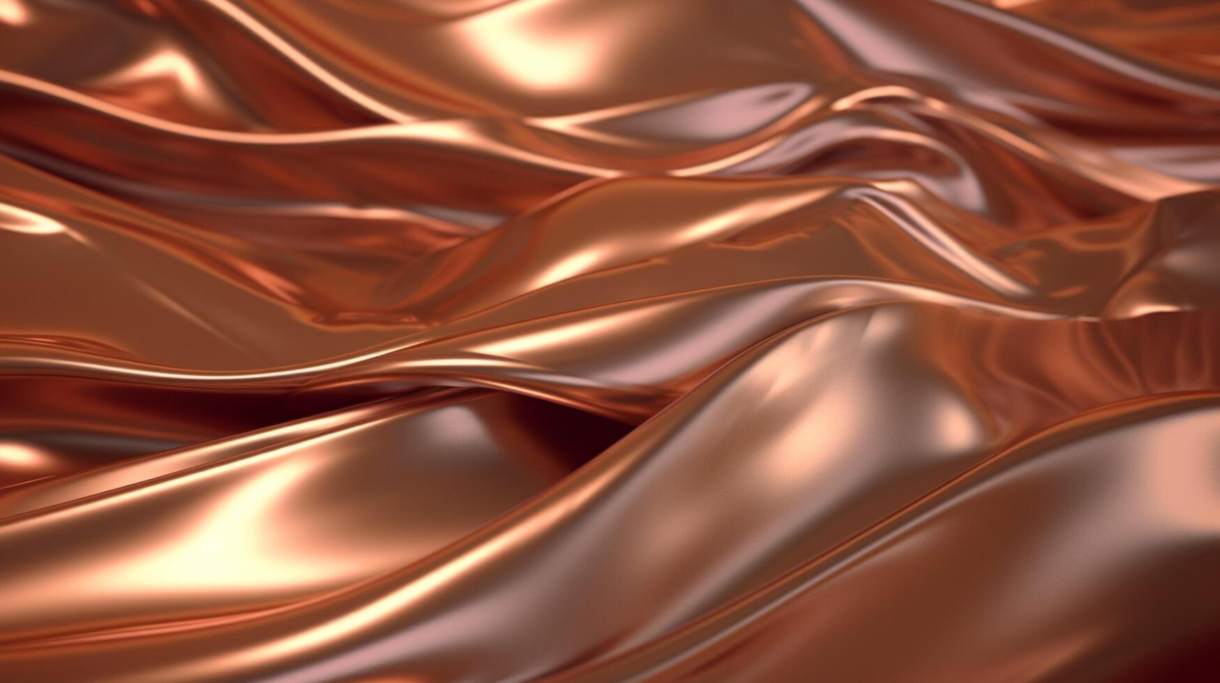 Render of an abstract wavy metallic bronze cloth. photo