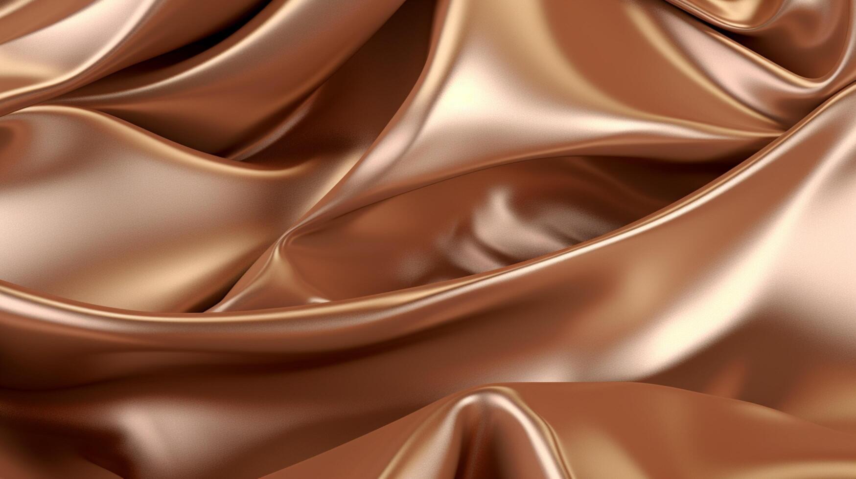 Render of an abstract wavy metallic bronze cloth. photo
