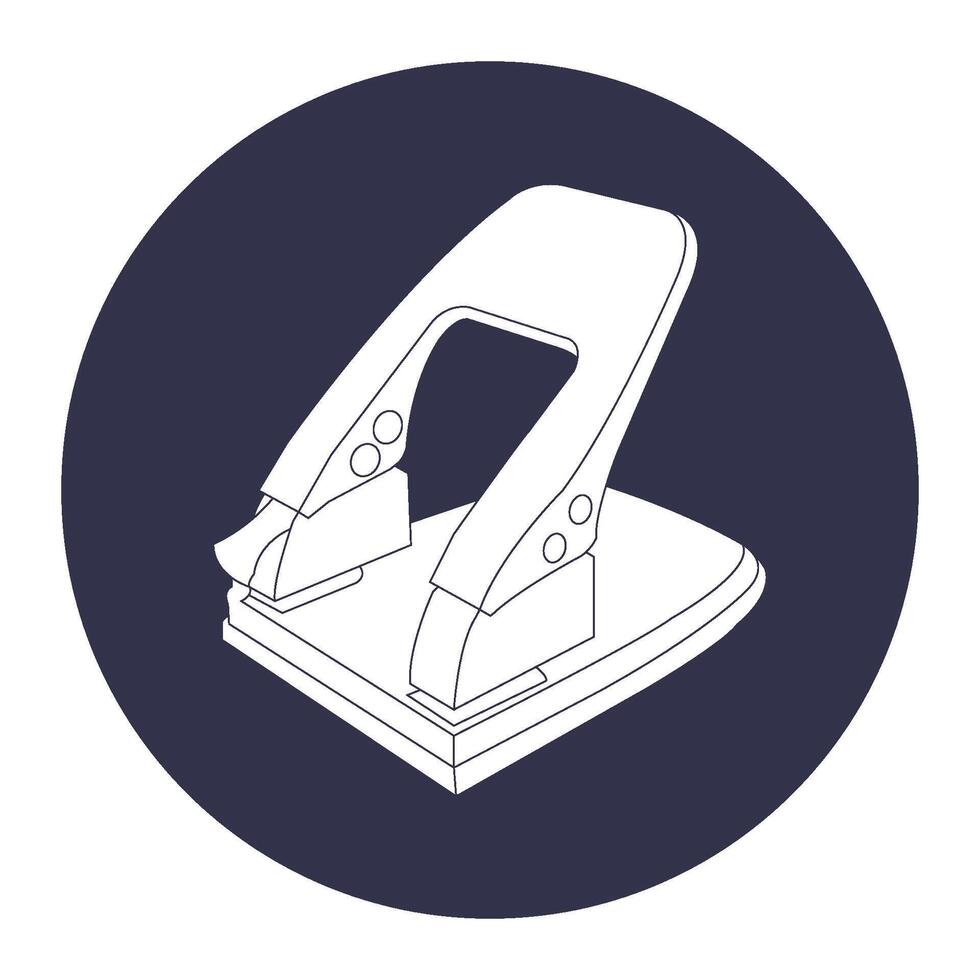 Paper hole puncher icon vector