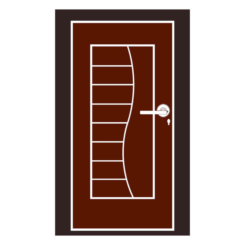 Minimalist wooden door icon vector