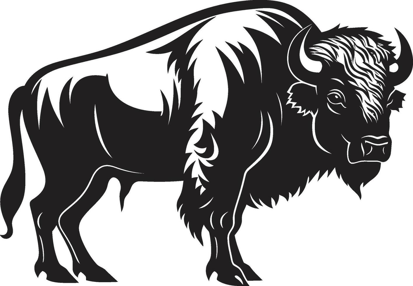 Black and Sleek The Modern Bison Black Bison Branding Stand Tall and Be Bold vector