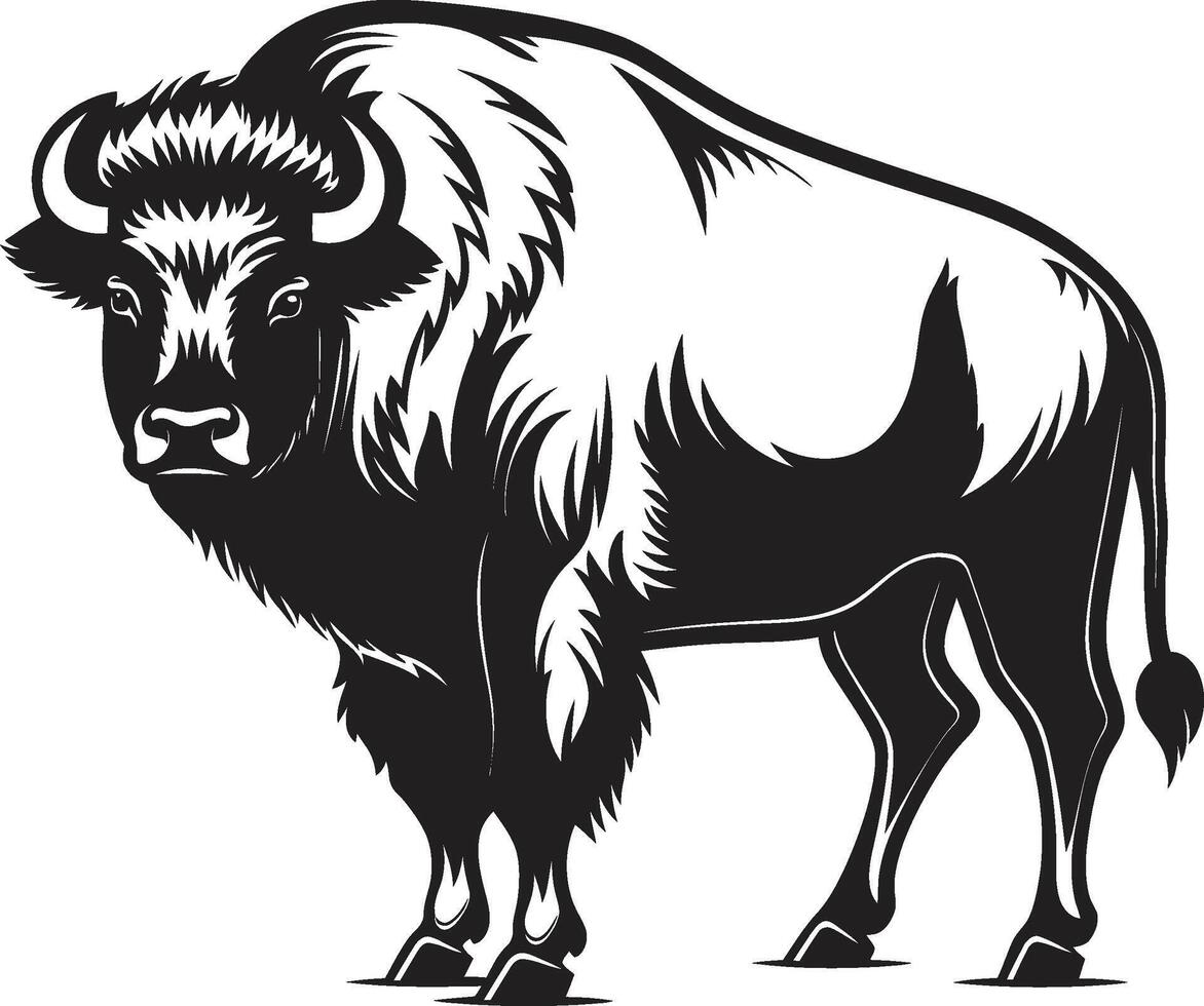 The American Icon Black Bison Unleash the Beast Black Bison Logo vector