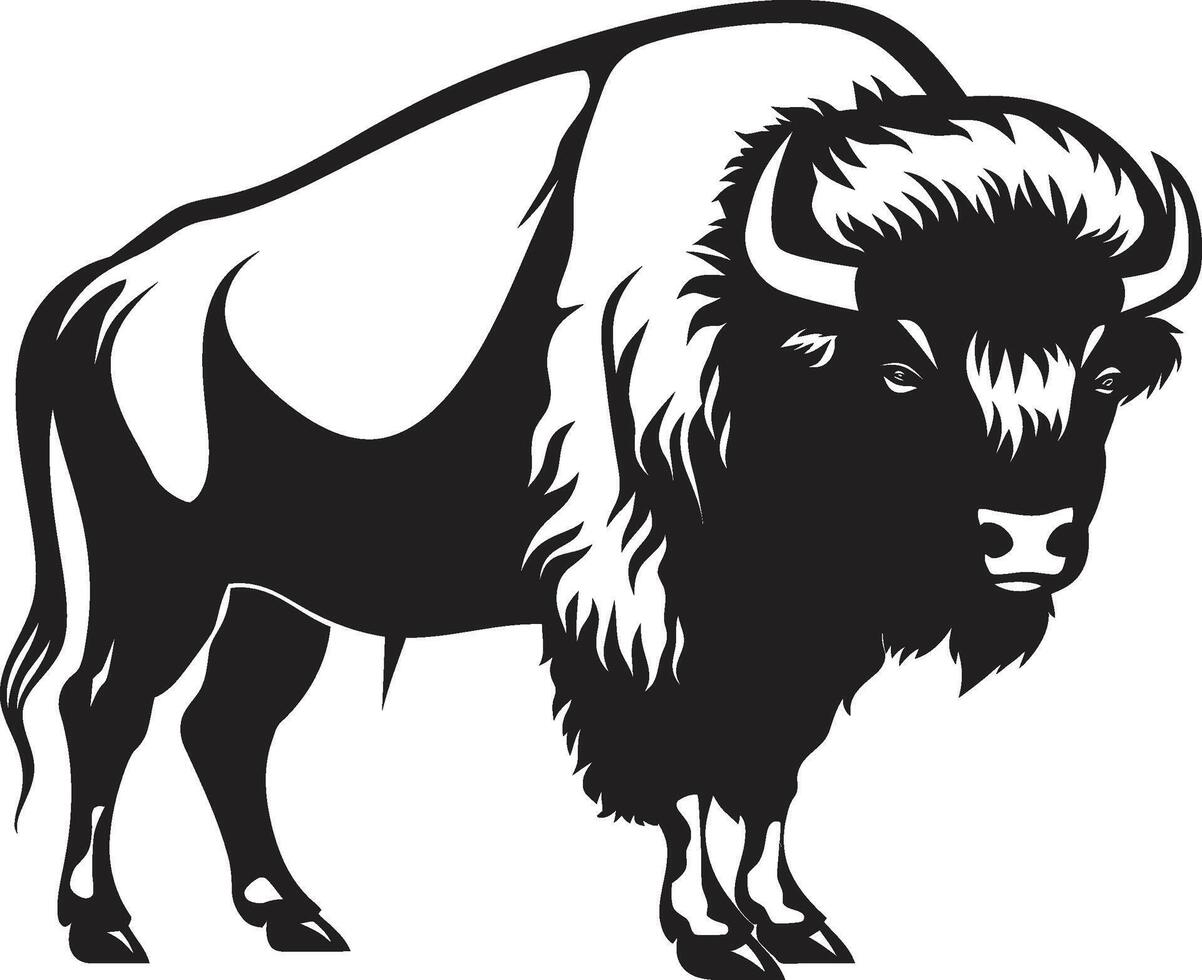 Black Bison Attract Strength and Power to Your Brand Stand Tall and Be Seen Black Bison Logo Design vector
