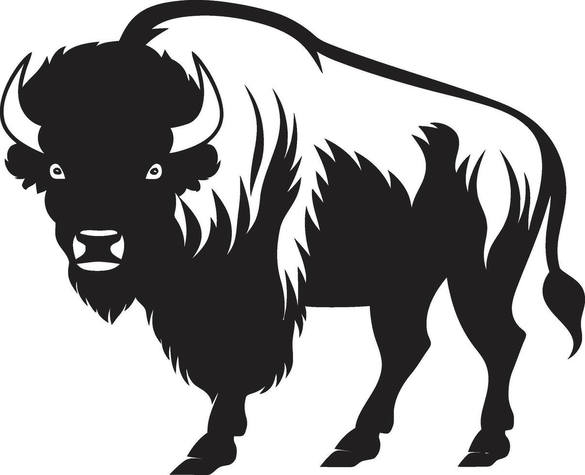 The Unyielding Guardian Black Bison Logo Black Bison A Symbol of Natures Power vector