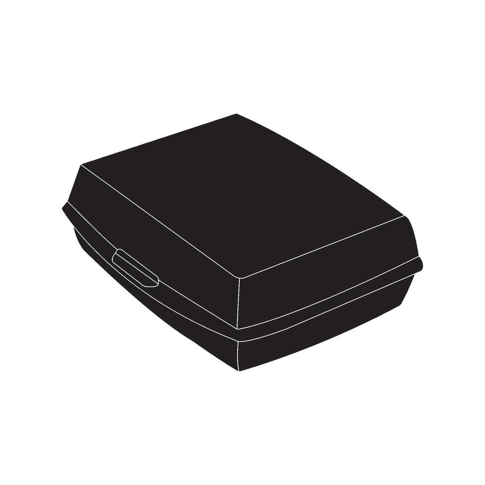 Styrofoam lunch box icon vector