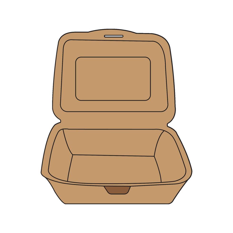 Styrofoam lunch box icon vector