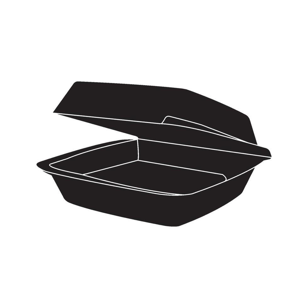 Styrofoam lunch box icon vector